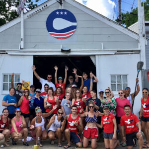 A group of people at Capital SUP, a watersports equipment rental service in Annapolis, MD.