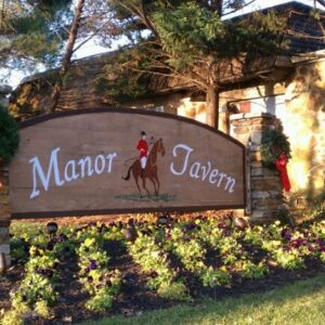 The entrance sign of The Manor Tavern in Monkton, MD.