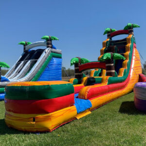 An inflatable slide from McManus Amusements, a party equipment rental service in Maryland.