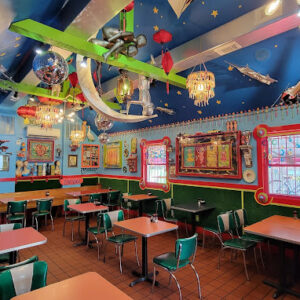 The inside of The Papermoon Diner in Baltimore.