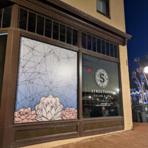 The storefront of Structures Salon & Spa, a local beauty salon in Frederick, MD.