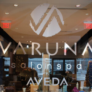 The front of Varuna Aveda Salon Spa, a local salon and spa in Annapolis, MD.