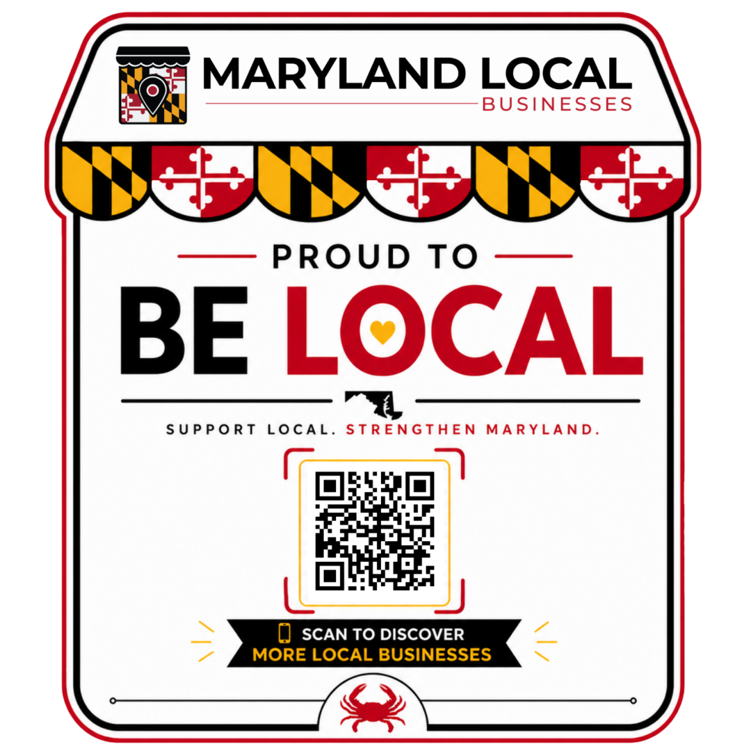 Proud to Be Local window sticker from Maryland Local Businesses