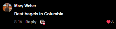 Comment on our reel for Uber Bagels
